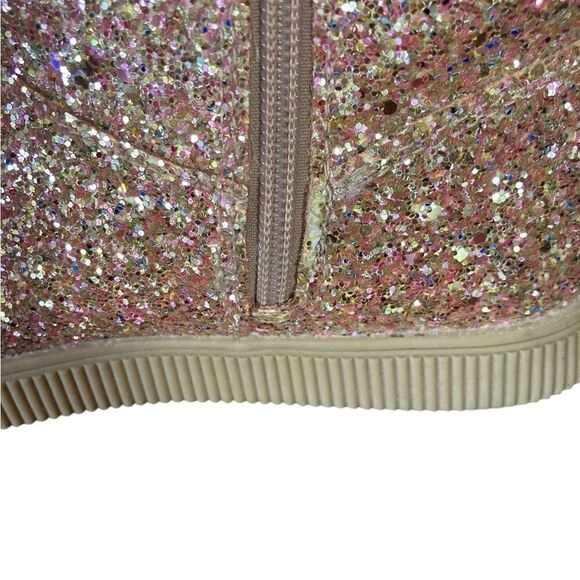Cat & Jack Boots Girls Size 4 Ankle Gold Glitter - Picture 12 of 16